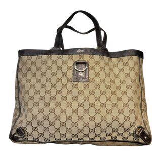 Gucci Brown Tote, GG Canvas Abbey D-Ring